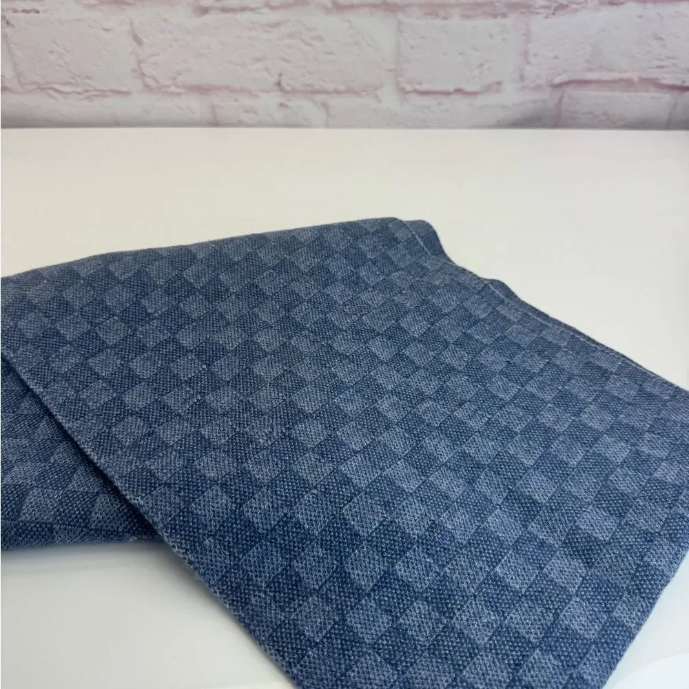 Louis Vuitton Blue Damier Checkered Men's Wool Scarf